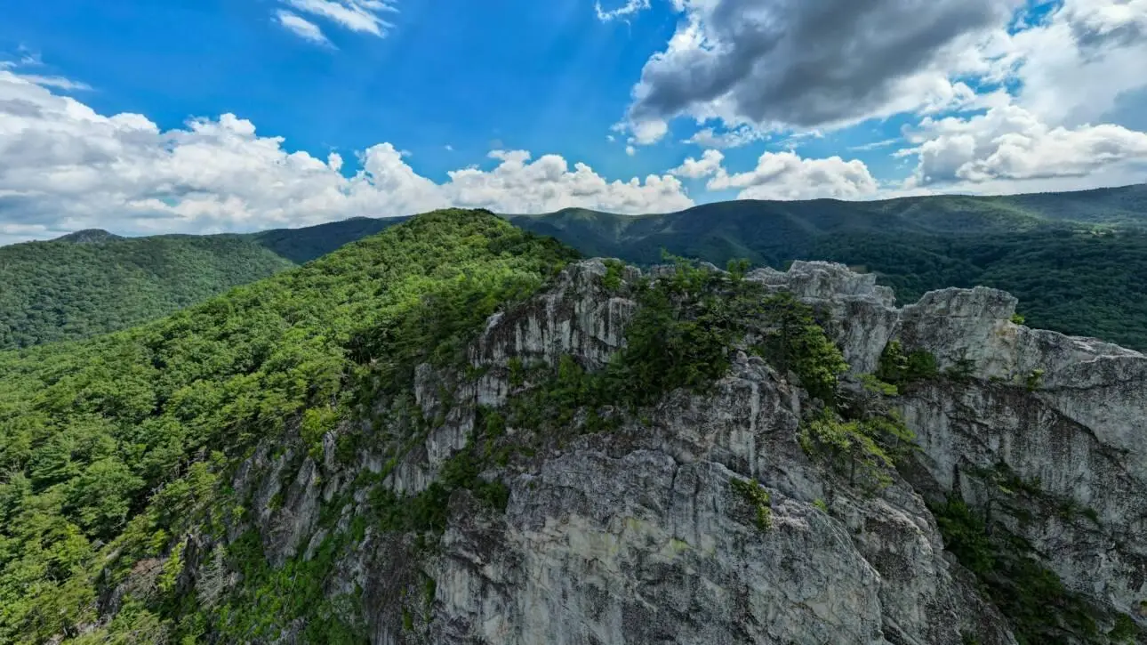 Beautiful shot of the Seneca Rocks in West Virginia